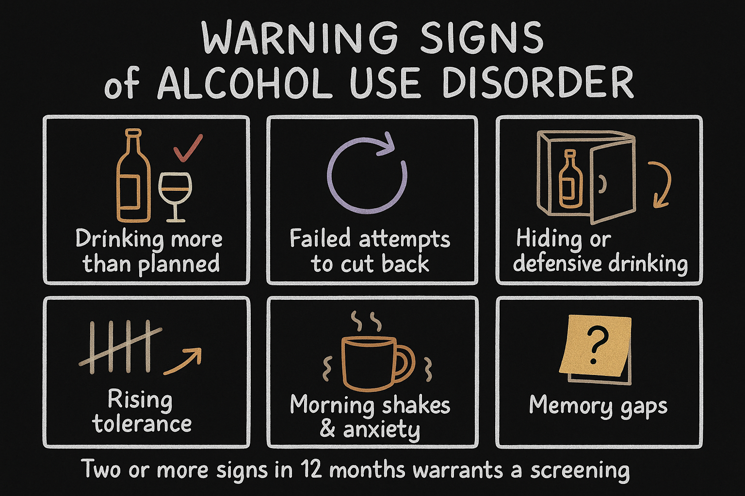 warning signs blackboard